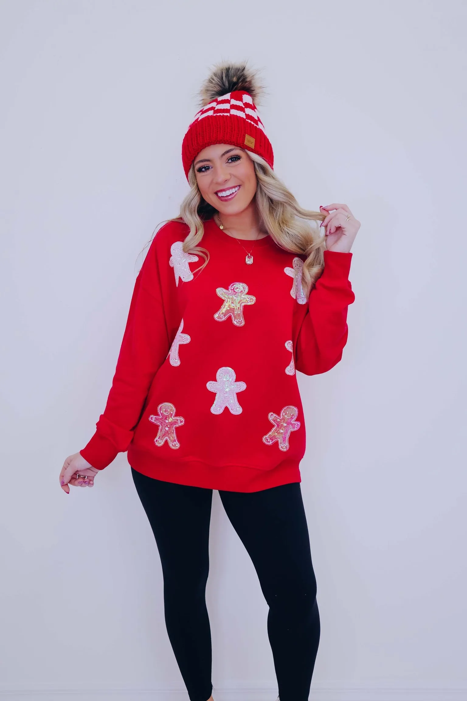 Spicy & Sparkly Gingerbread Man Sequin Sweatshirt - 2 Colors