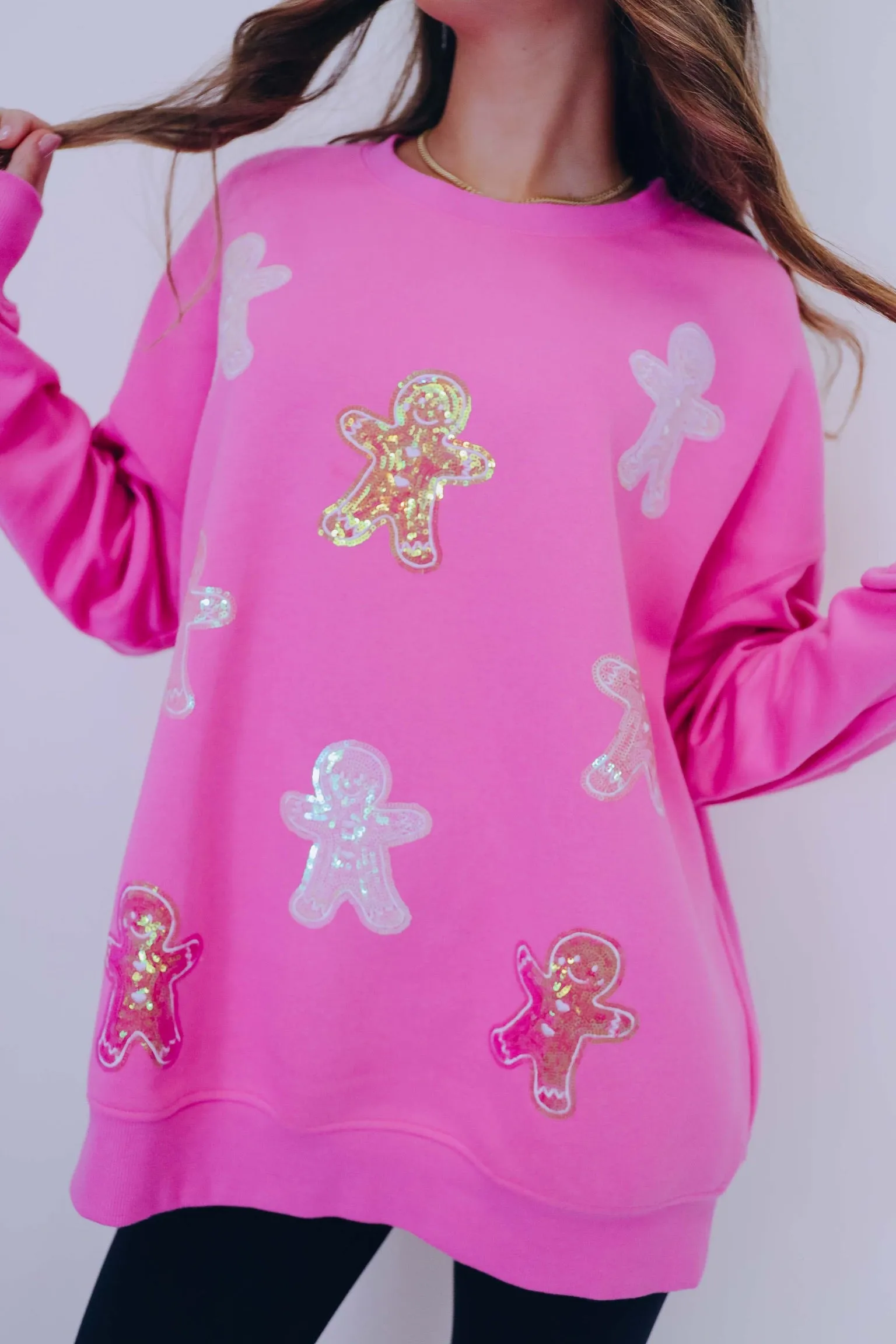 Spicy & Sparkly Gingerbread Man Sequin Sweatshirt - 2 Colors