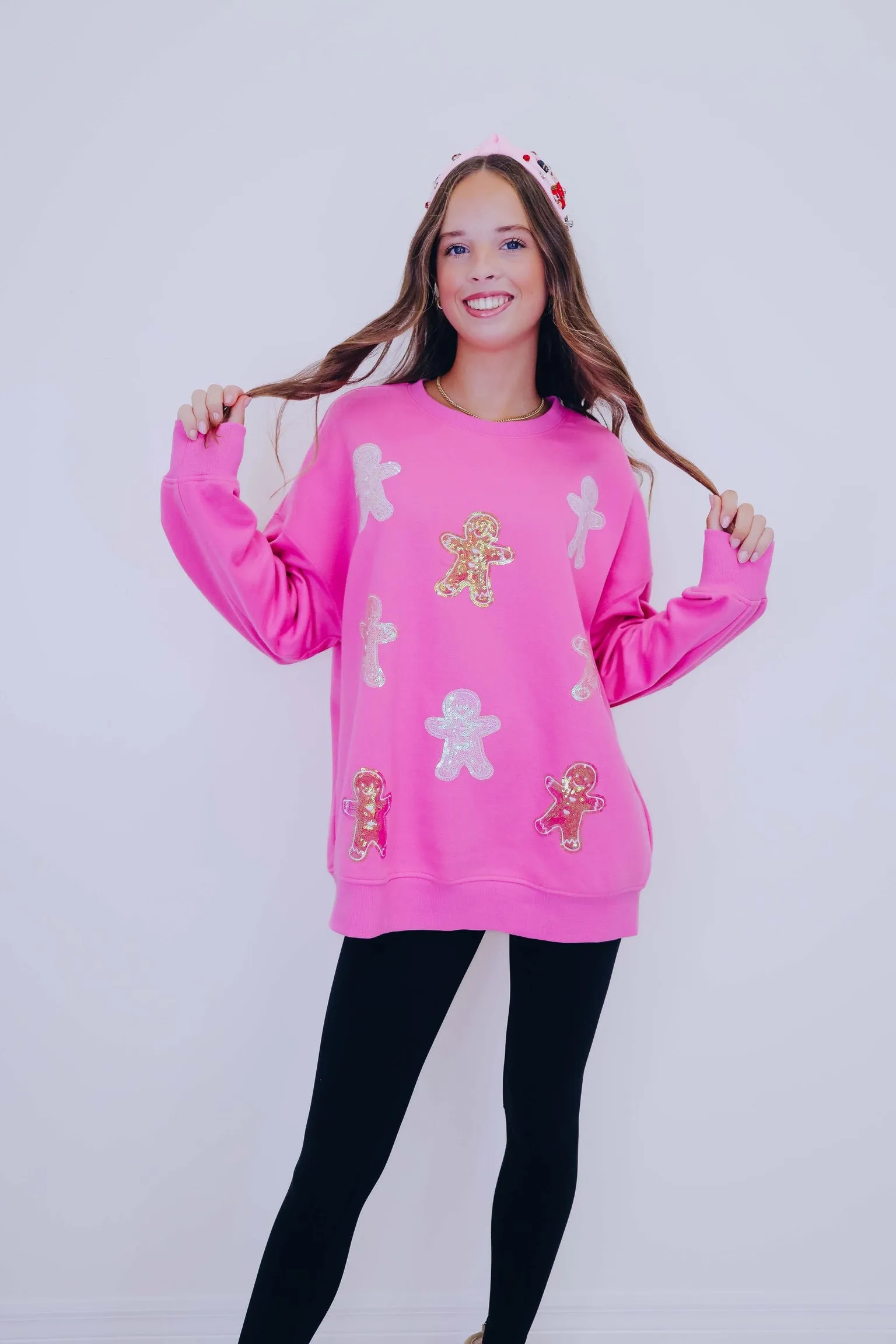 Spicy & Sparkly Gingerbread Man Sequin Sweatshirt - 2 Colors