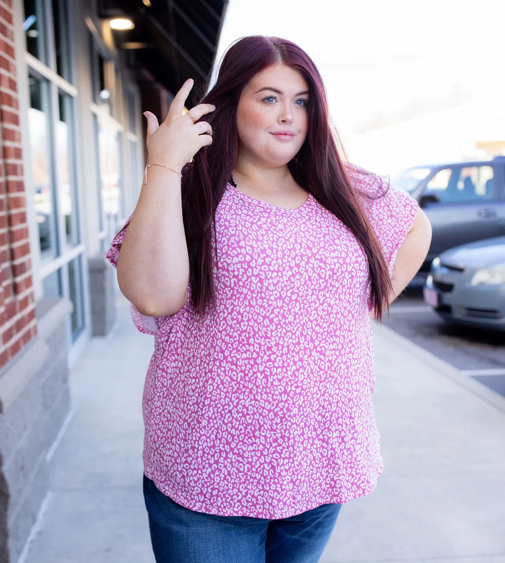 Spring in Cheetah Flutter Top