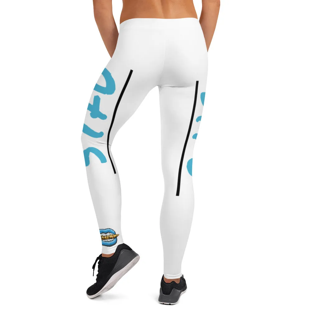 STFU Ice Blue Logo Leggings - White