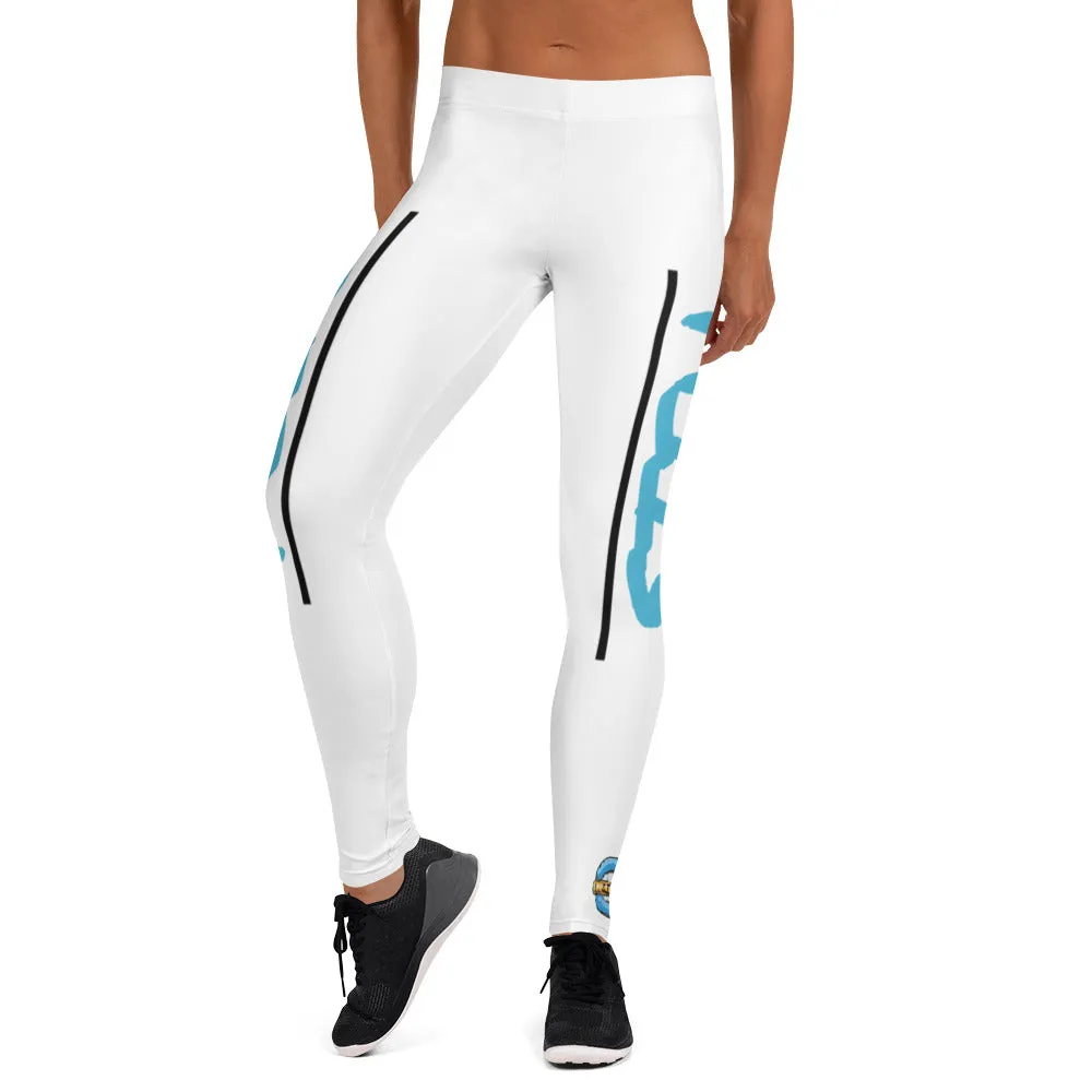 STFU Ice Blue Logo Leggings - White