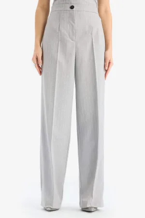 Straight Fit Regular Hem Striped Trousers