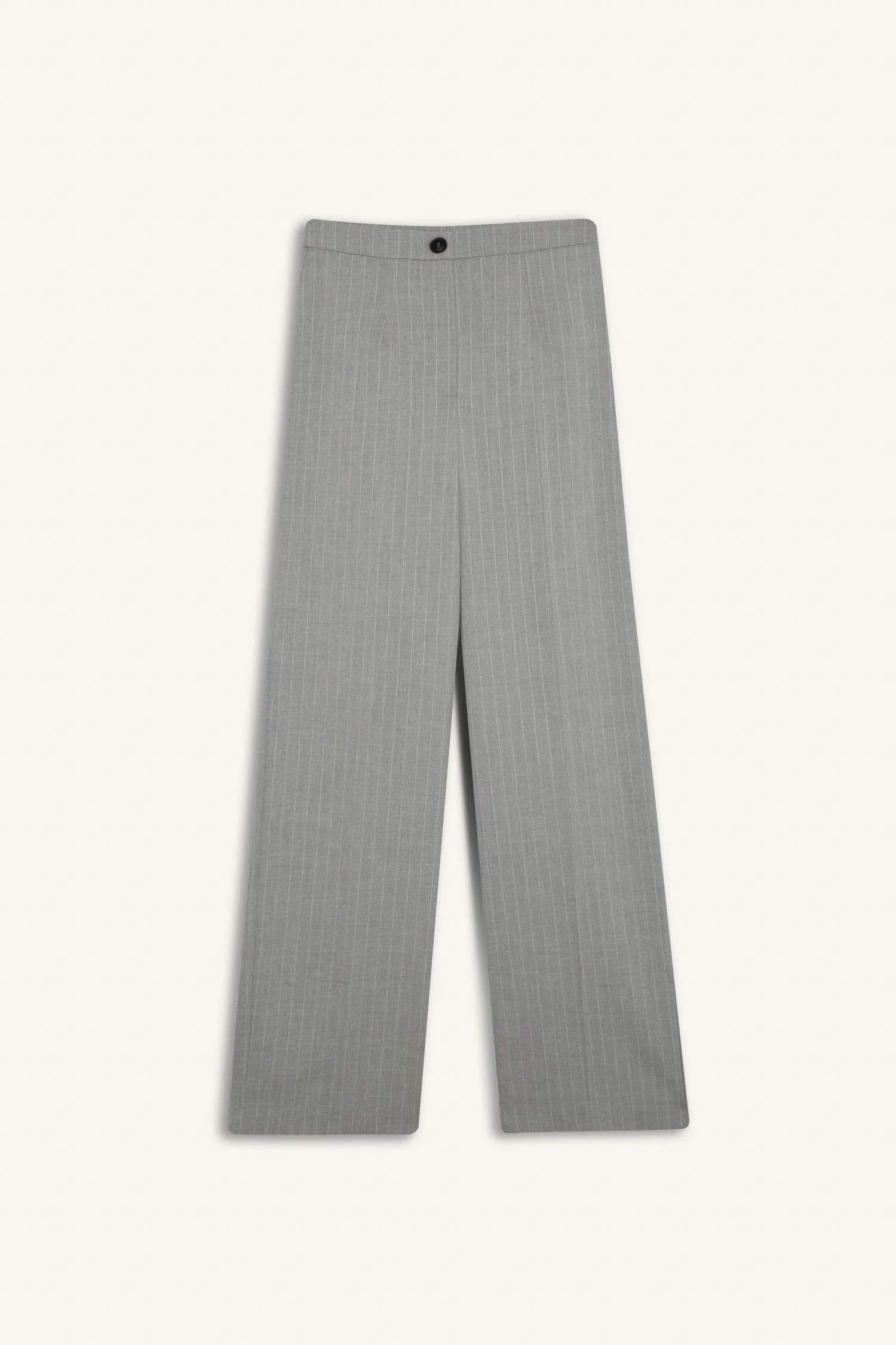 Straight Fit Regular Hem Striped Trousers