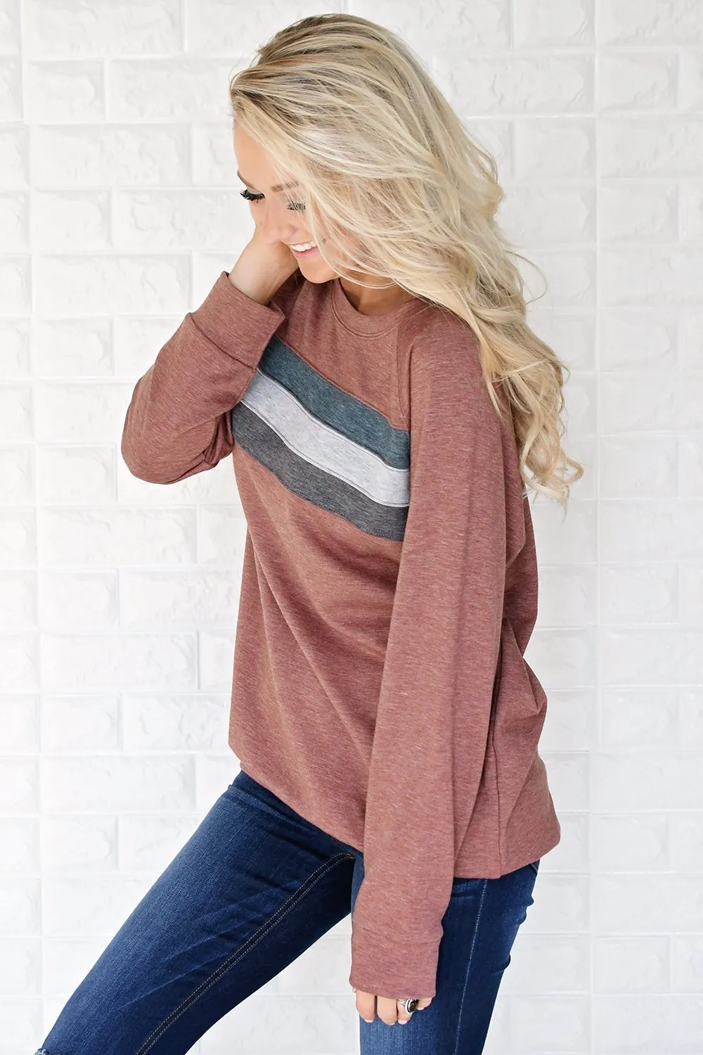 Stripes by the Fireside ~ Rust Red