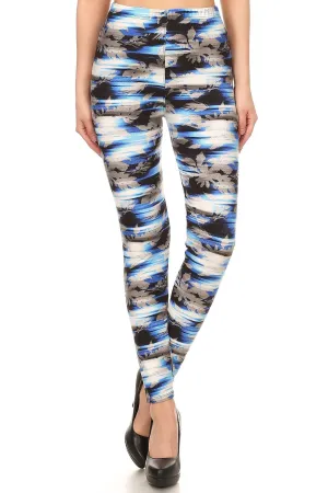 Super Soft Peach Multi-Color Printed Knit Leggings