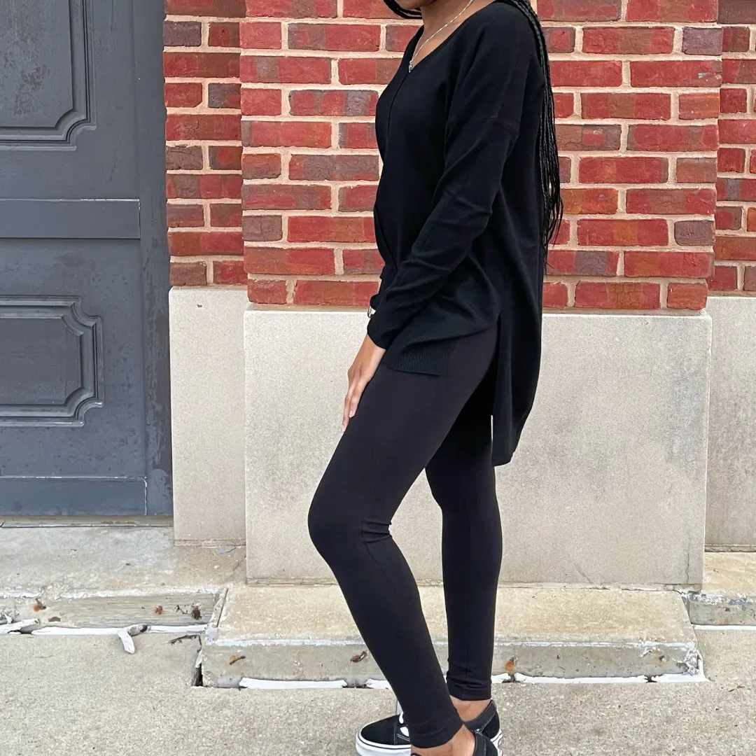Sweater and Leggings Set Black