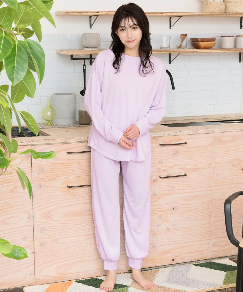 Sweatwear with Belly Warmer Long Sleeve Top-and-Bottom Set