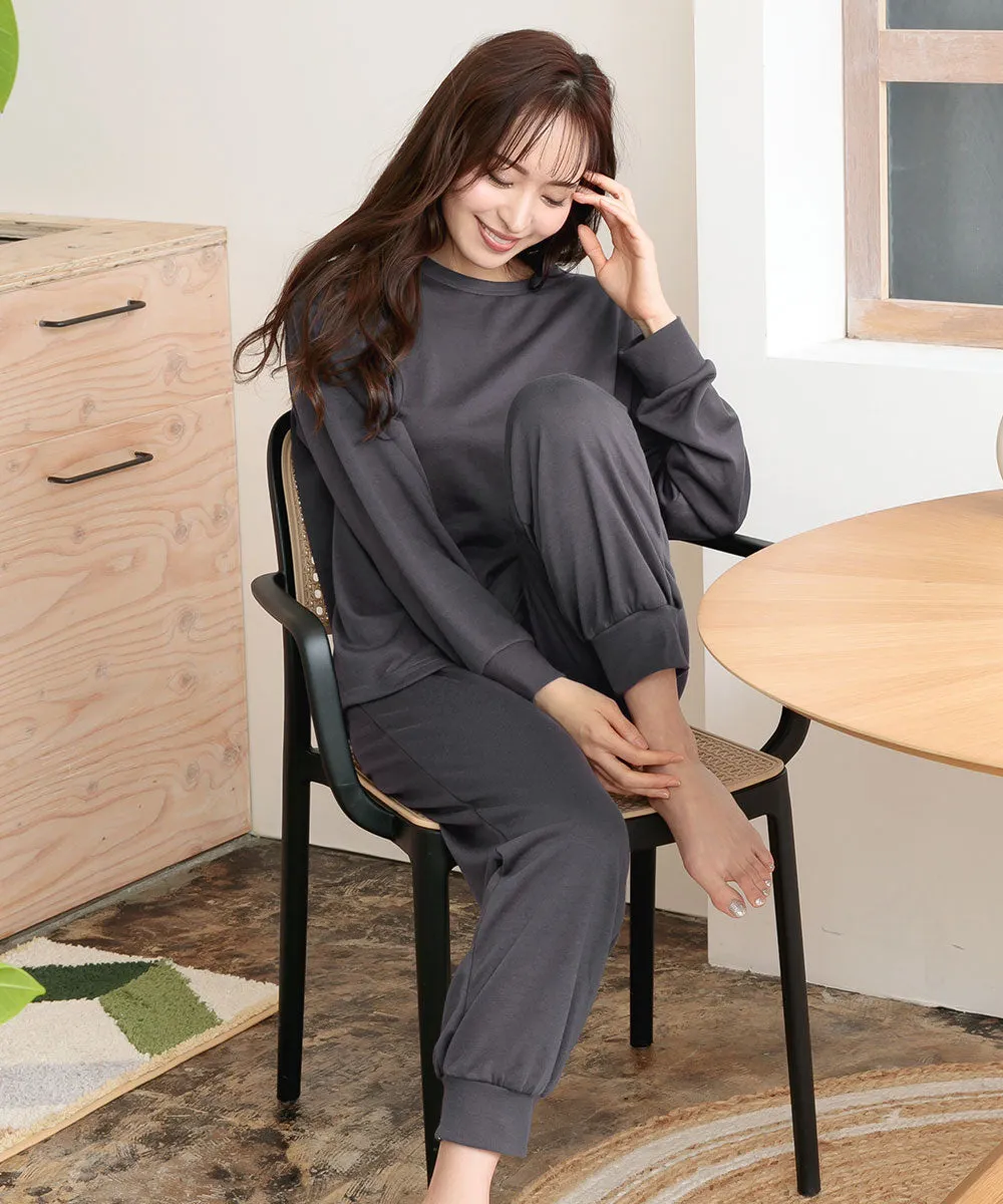 Sweatwear with Belly Warmer Long Sleeve Top-and-Bottom Set