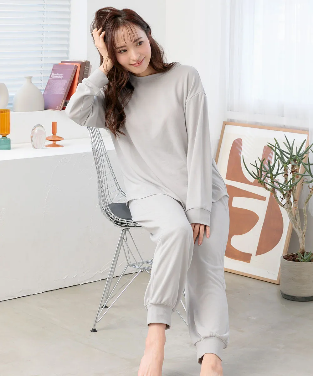 Sweatwear with Belly Warmer Long Sleeve Top-and-Bottom Set