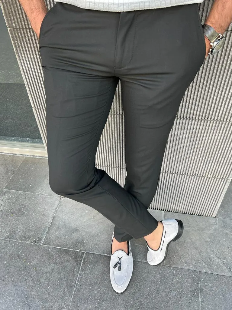 Tampa Black Slim Fit Cotton Pants for Every Occasion
