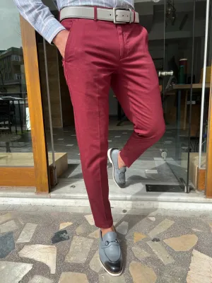 Tampa Red Slim Fit Cotton Pants for Every Occasion