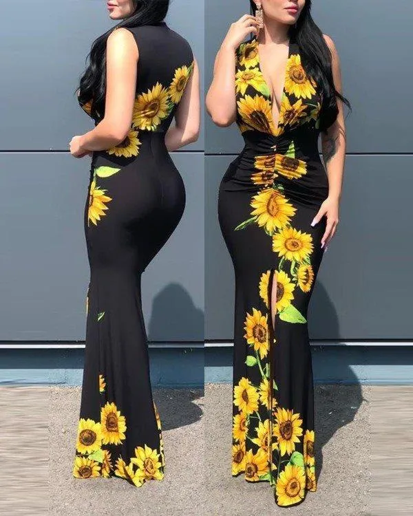The New Fashion Sleeveless Collar Printed Spell Garment