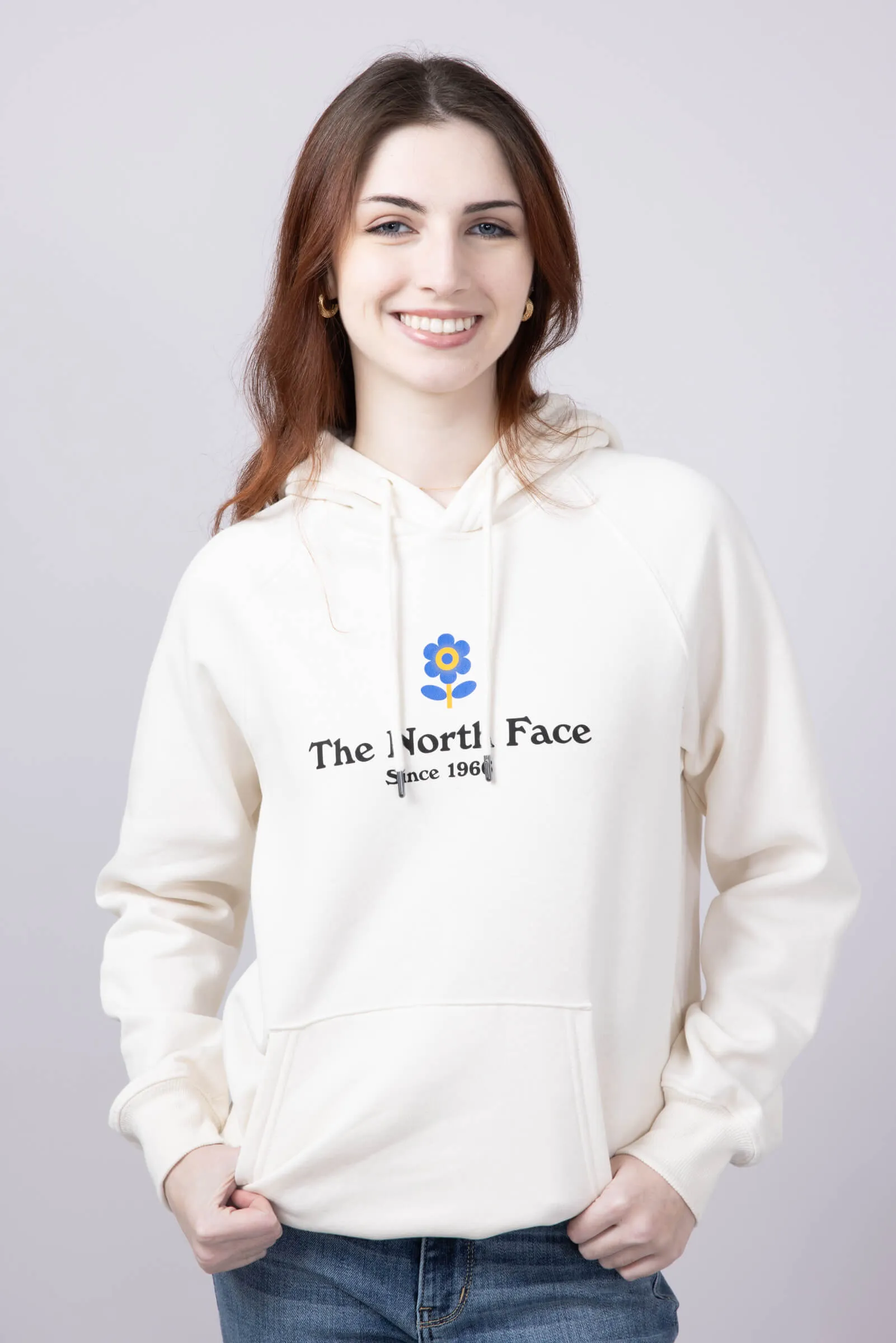 The North Face Strange Colorful World Hoodie for Women in White Dune | NF0A8B9N-QLI