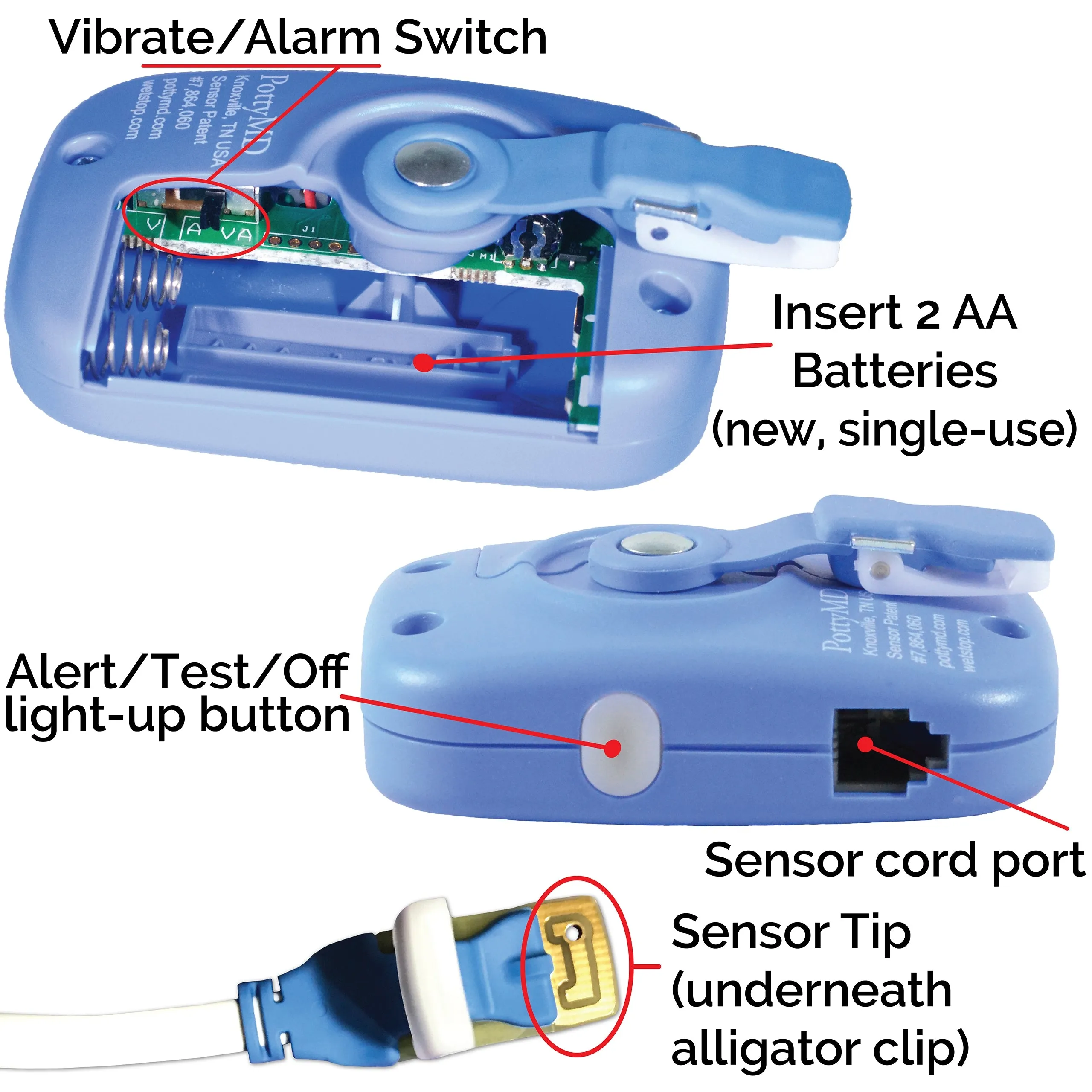 The Wet-Stop 3  Complete Bed Wetting Alarm & Training System