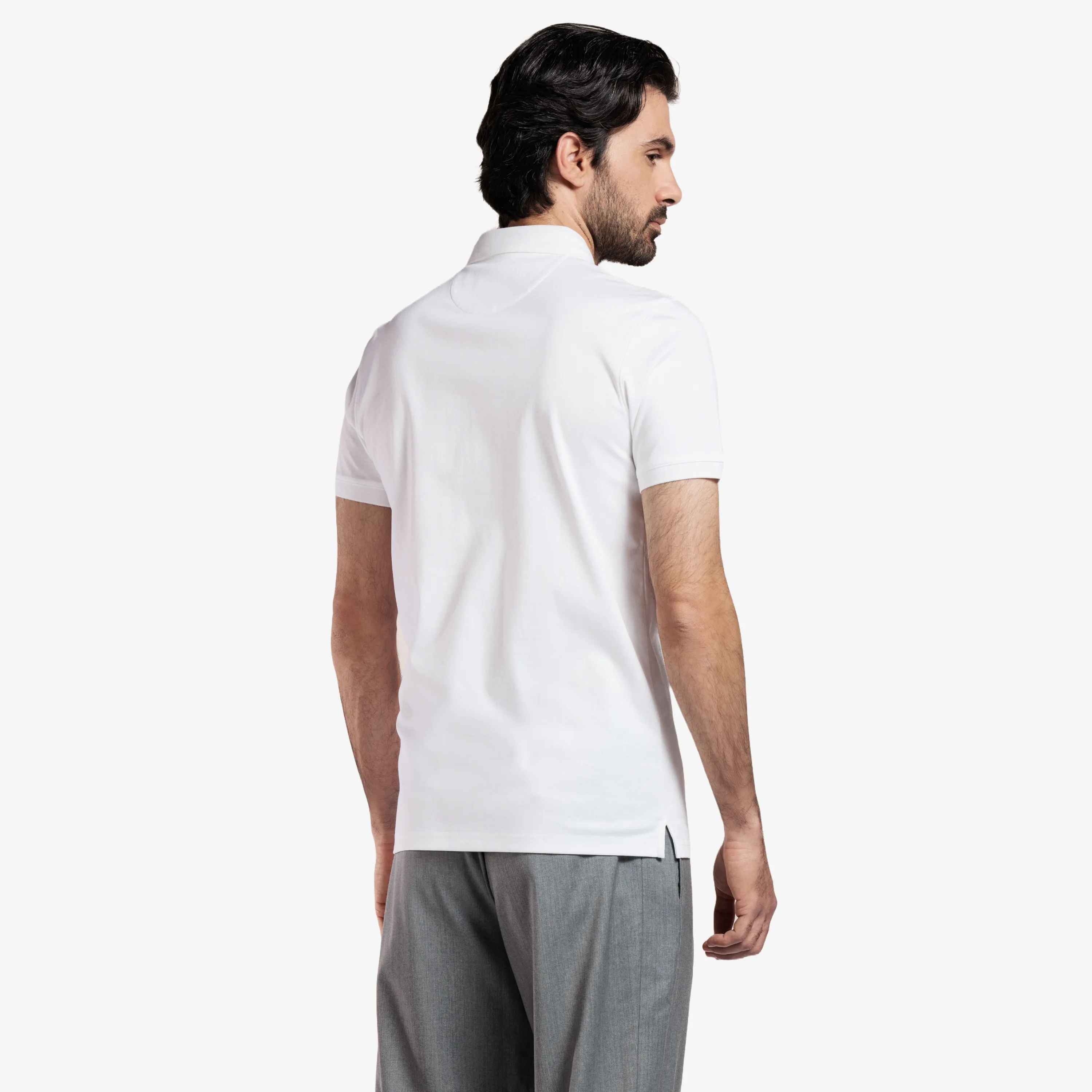 Thomas Maine Liquid Cotton Polo Shirt - White