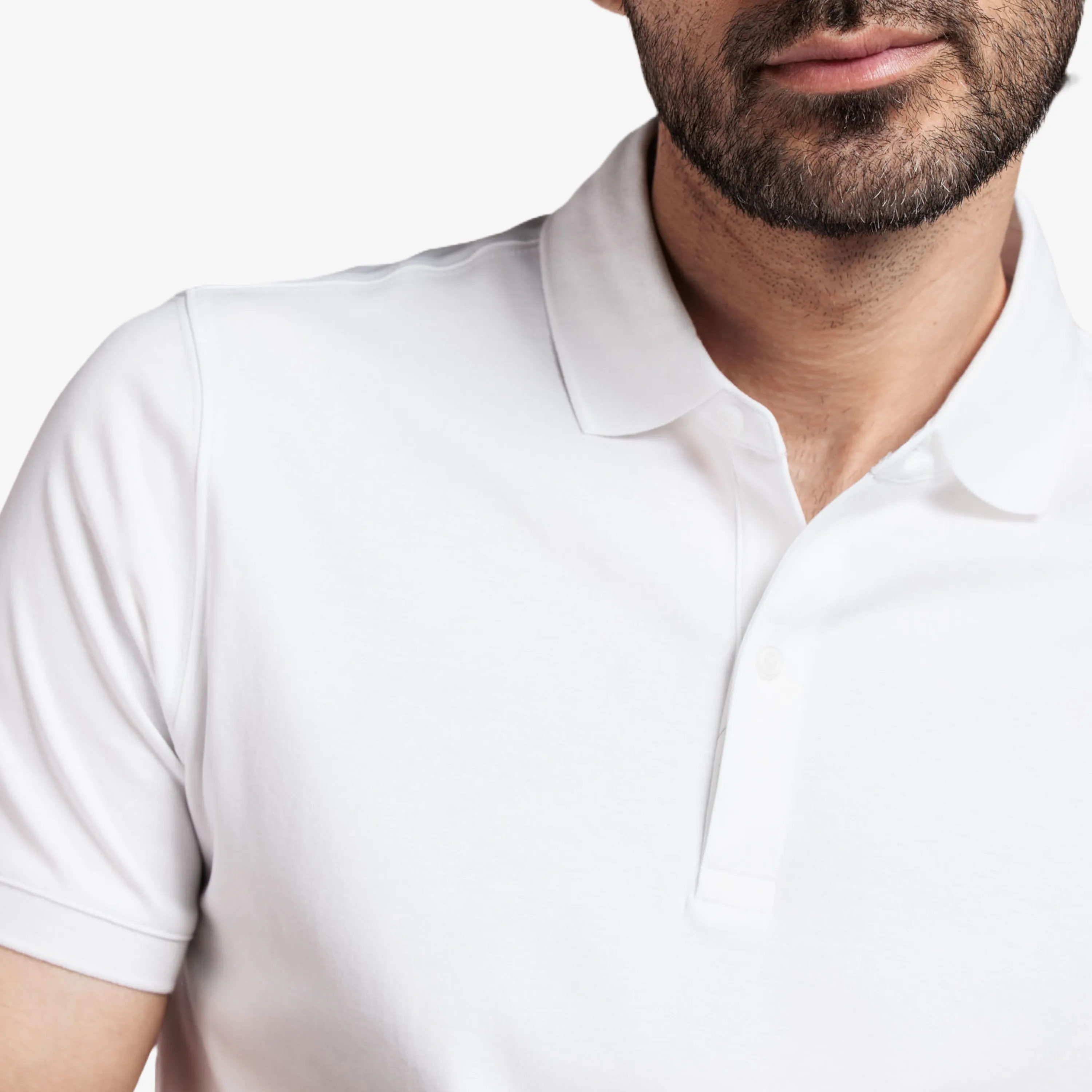 Thomas Maine Liquid Cotton Polo Shirt - White