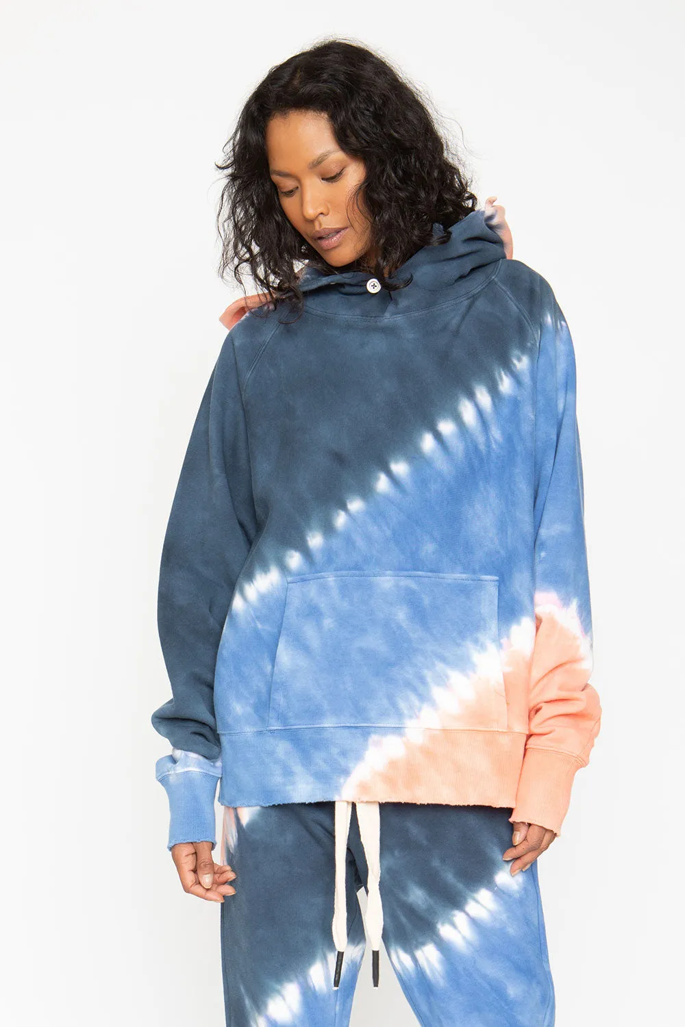 Tie Dye Fleece Front Pocket Hoodie