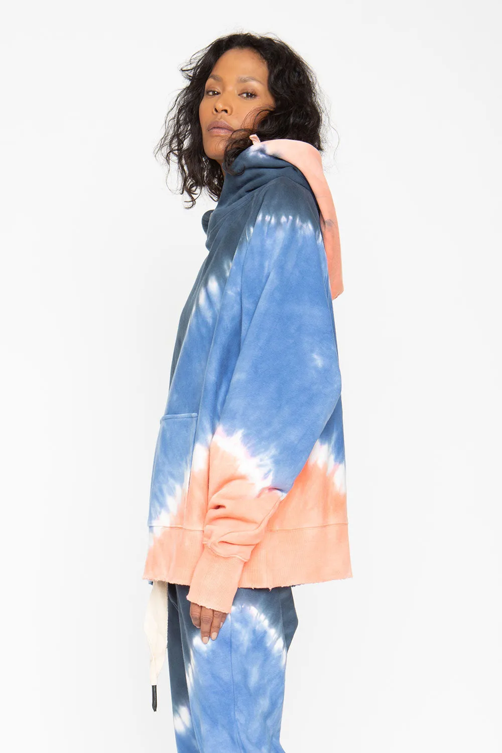 Tie Dye Fleece Front Pocket Hoodie