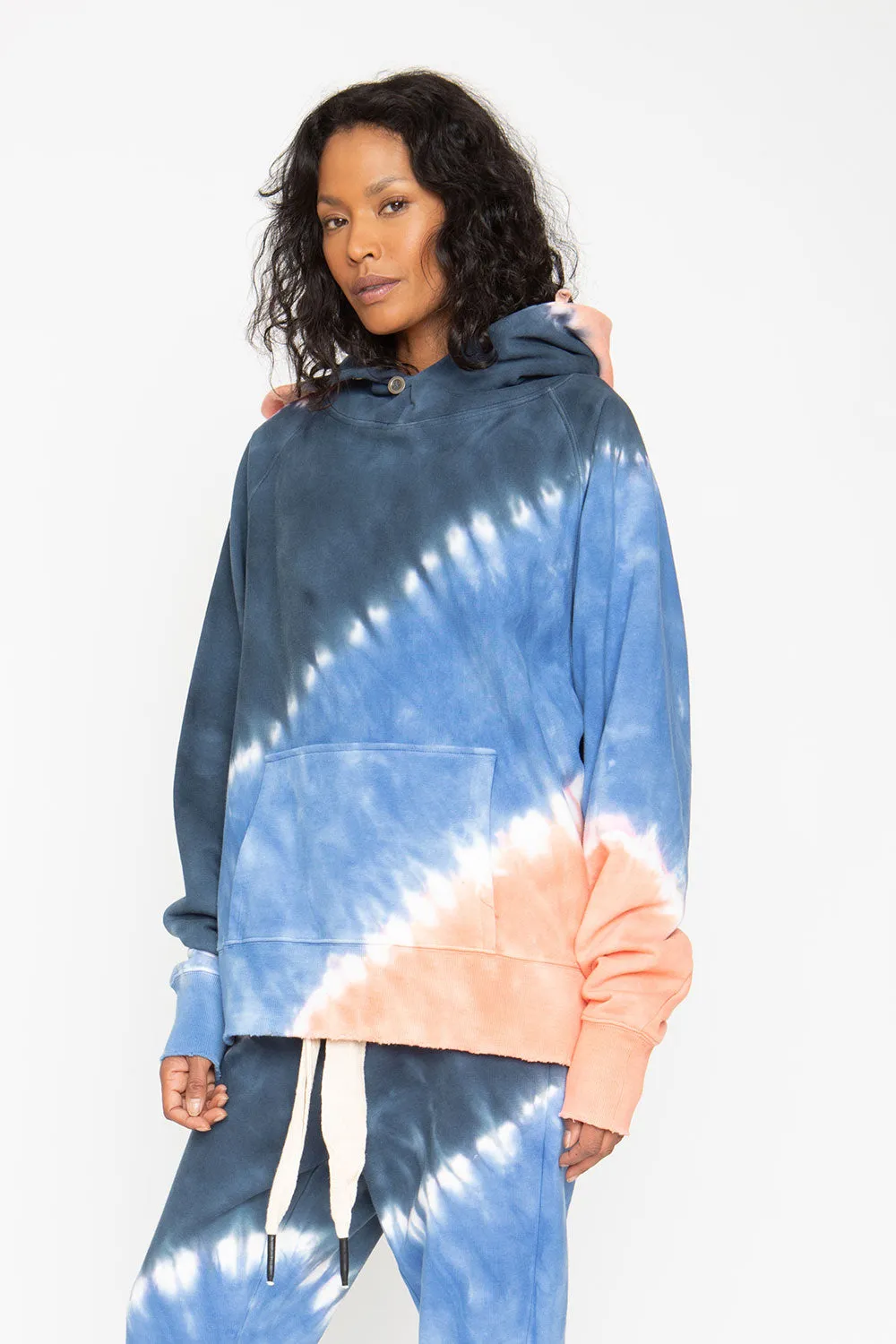 Tie Dye Fleece Front Pocket Hoodie