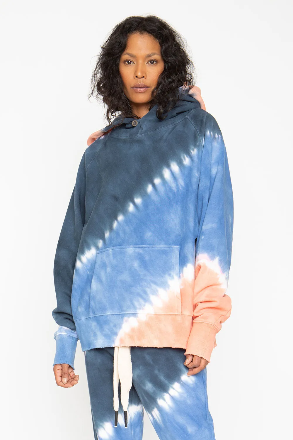Tie Dye Fleece Front Pocket Hoodie
