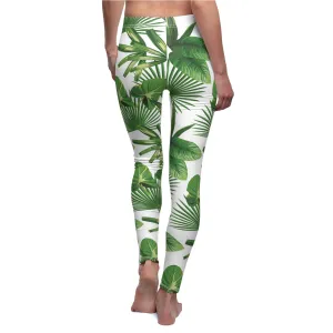 Tropical Palm Leaf Womens Leggings Stretch Pants - Saiko Studio