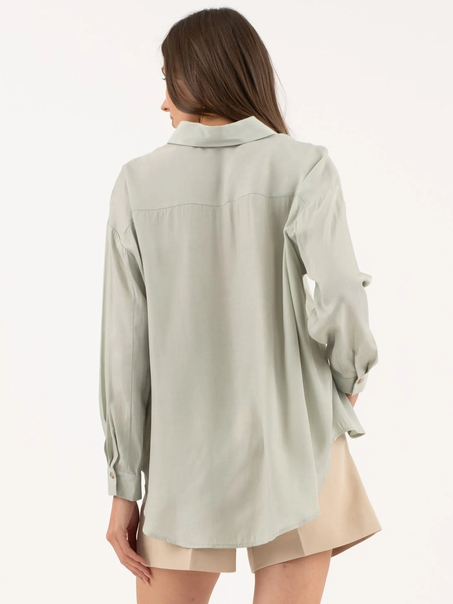 Two Pocket Oversized Button Down Shirt