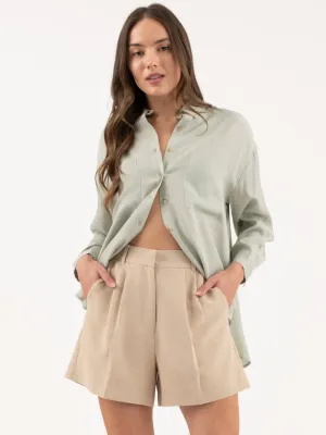 Two Pocket Oversized Button Down Shirt