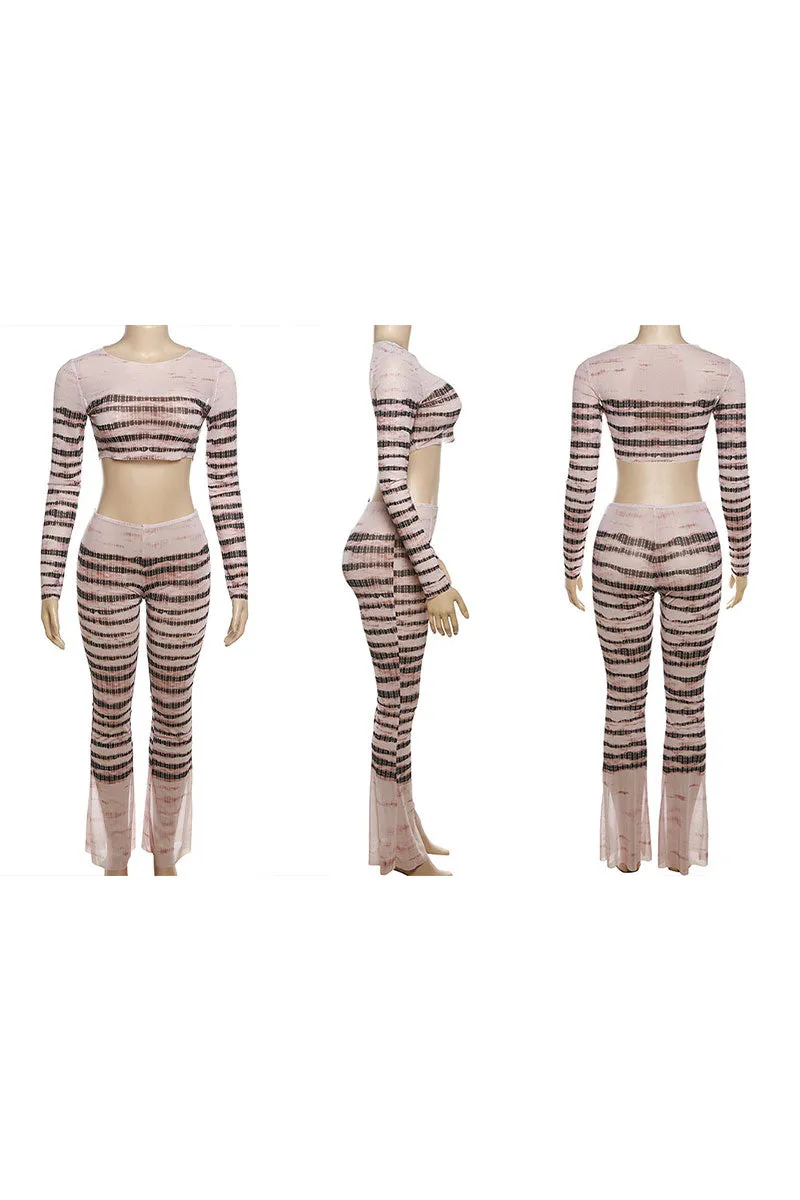 UH0183 Graphic Mesh Leggings Set