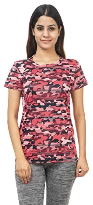 URBAN CIRCUS Women's T-Shirt (029_t-shirt_pink camos--m_Pink_Medium)