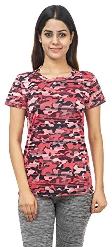 URBAN CIRCUS Women's T-Shirt (029_t-shirt_pink camos--m_Pink_Medium)