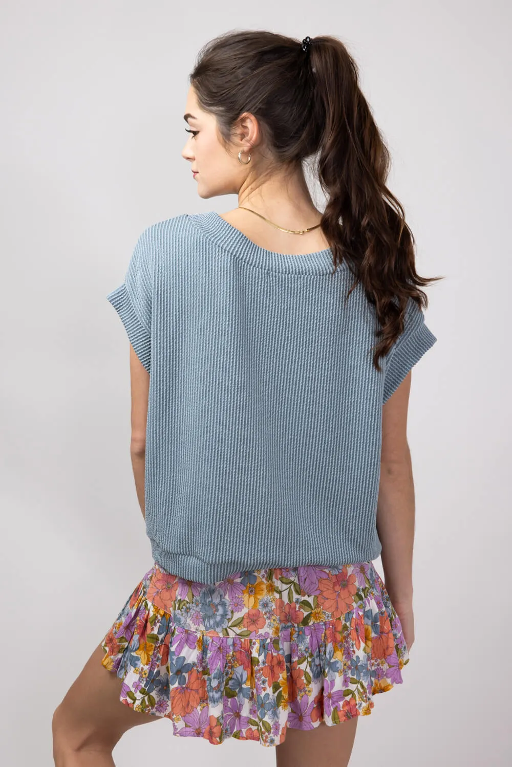 Urban Ribbed Knit Top for Women in Seafoam | 13235-SEA