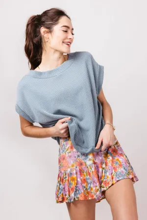 Urban Ribbed Knit Top for Women in Seafoam | 13235-SEA