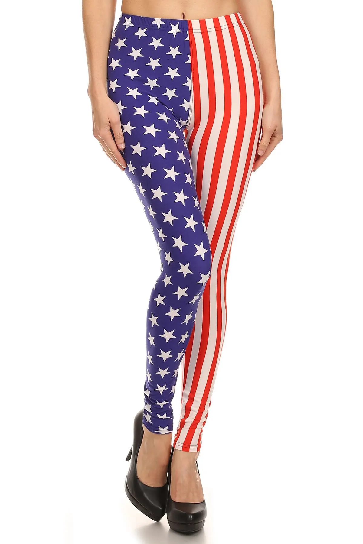 USA Print High Waist Leggings