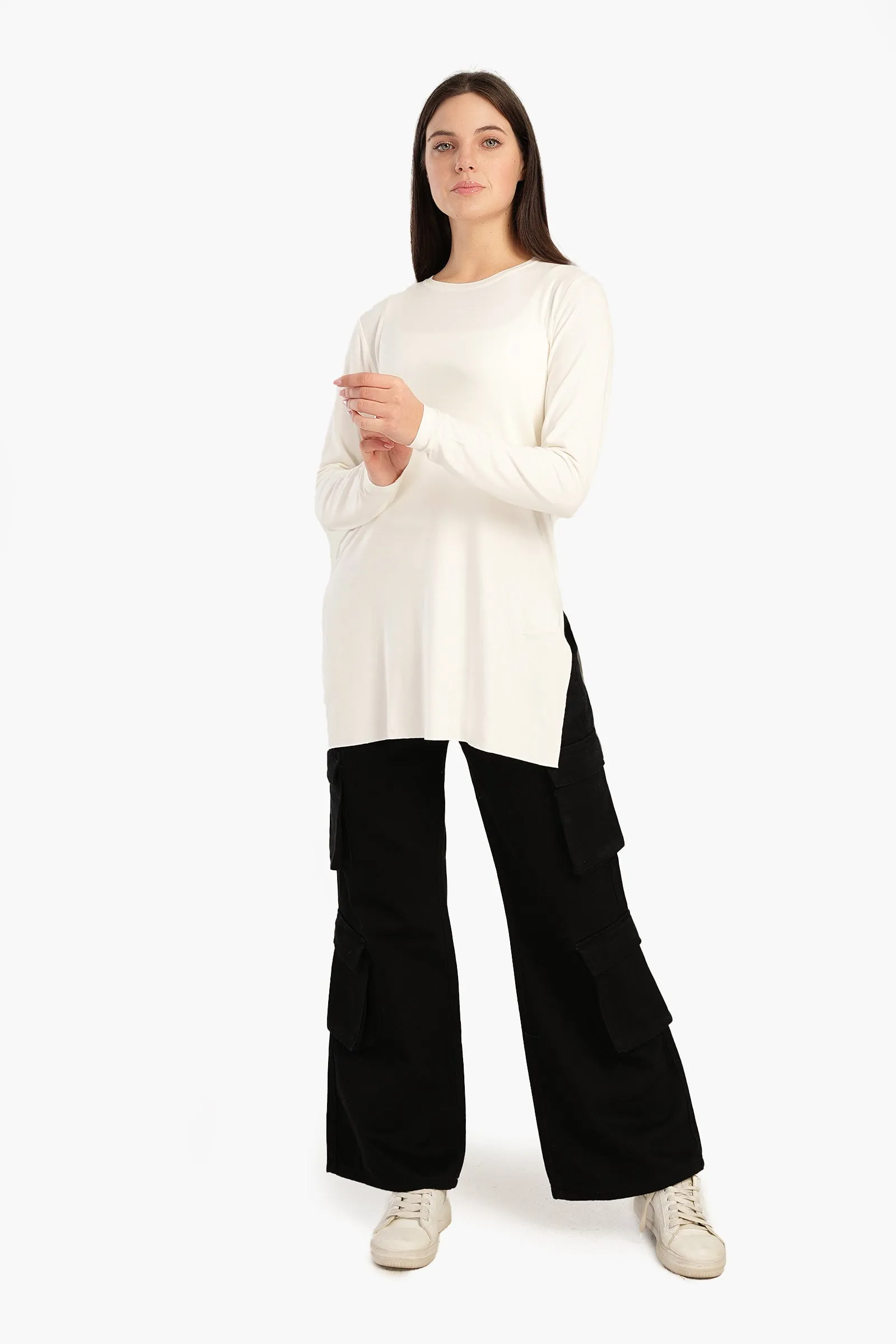 Viscose T-Shirt with Long Sleeves
