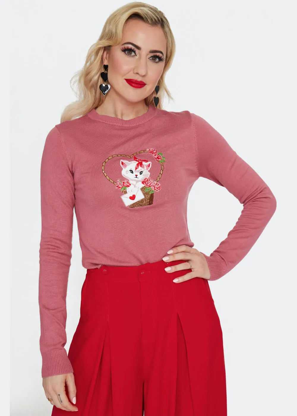 Voodoo Vixen Kitty Love Letter Pull Pink