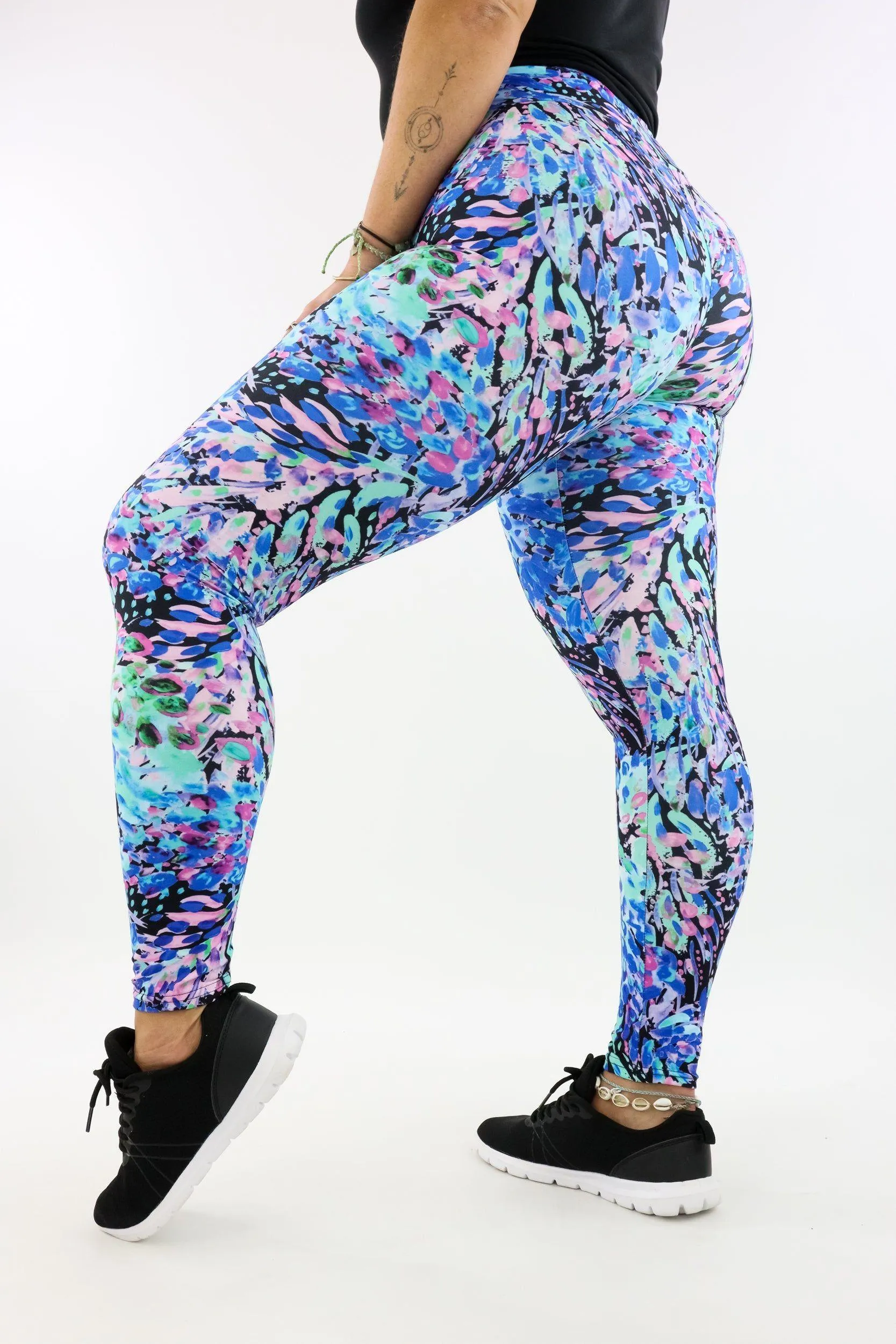 Watercolour Peacock - Casual - Full Leggings