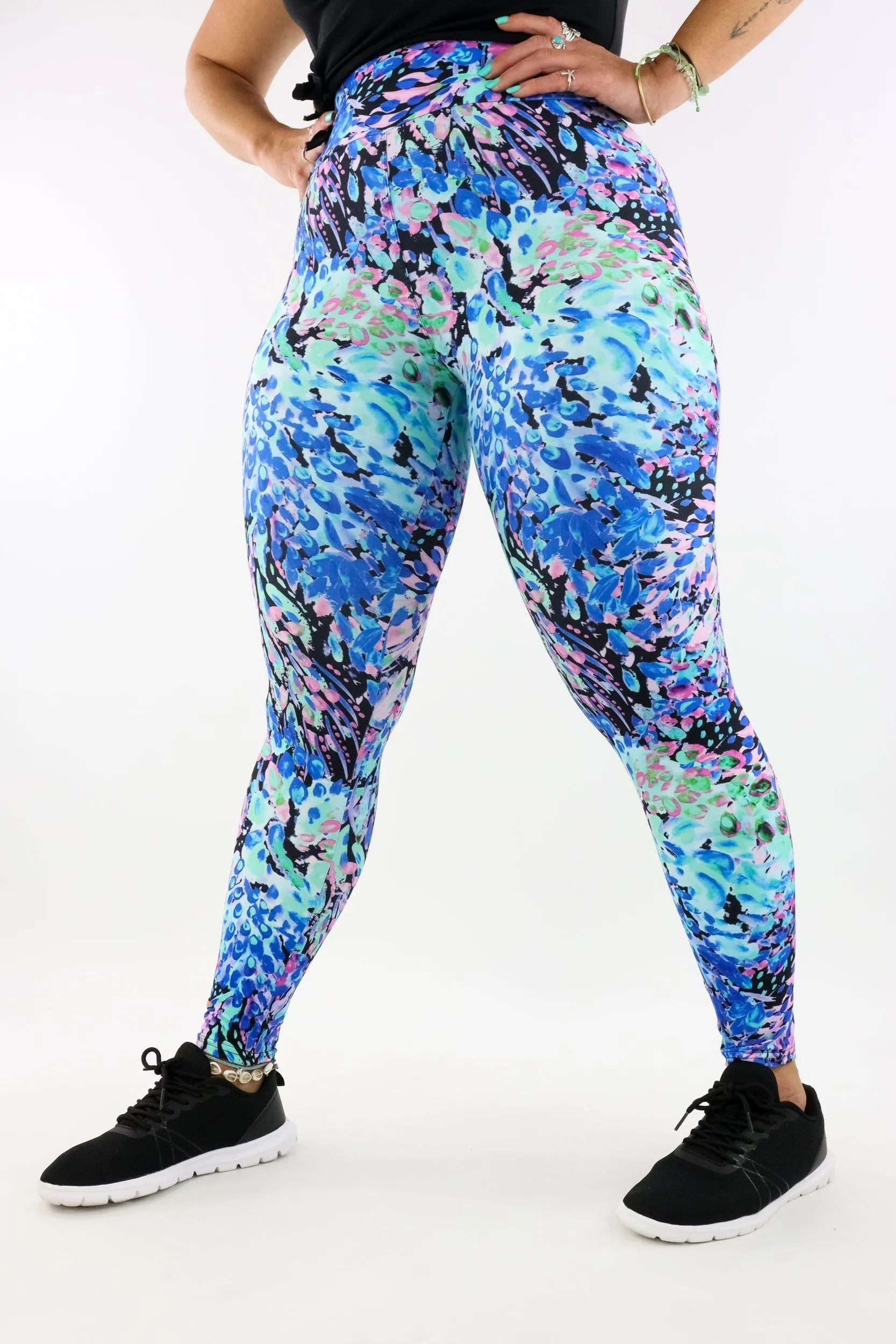 Watercolour Peacock - Casual - Full Leggings