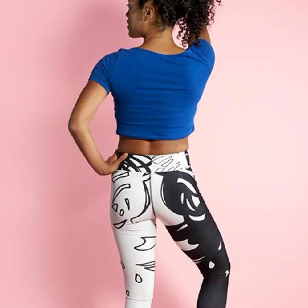 Wearable Art Leggings : Black & Tight