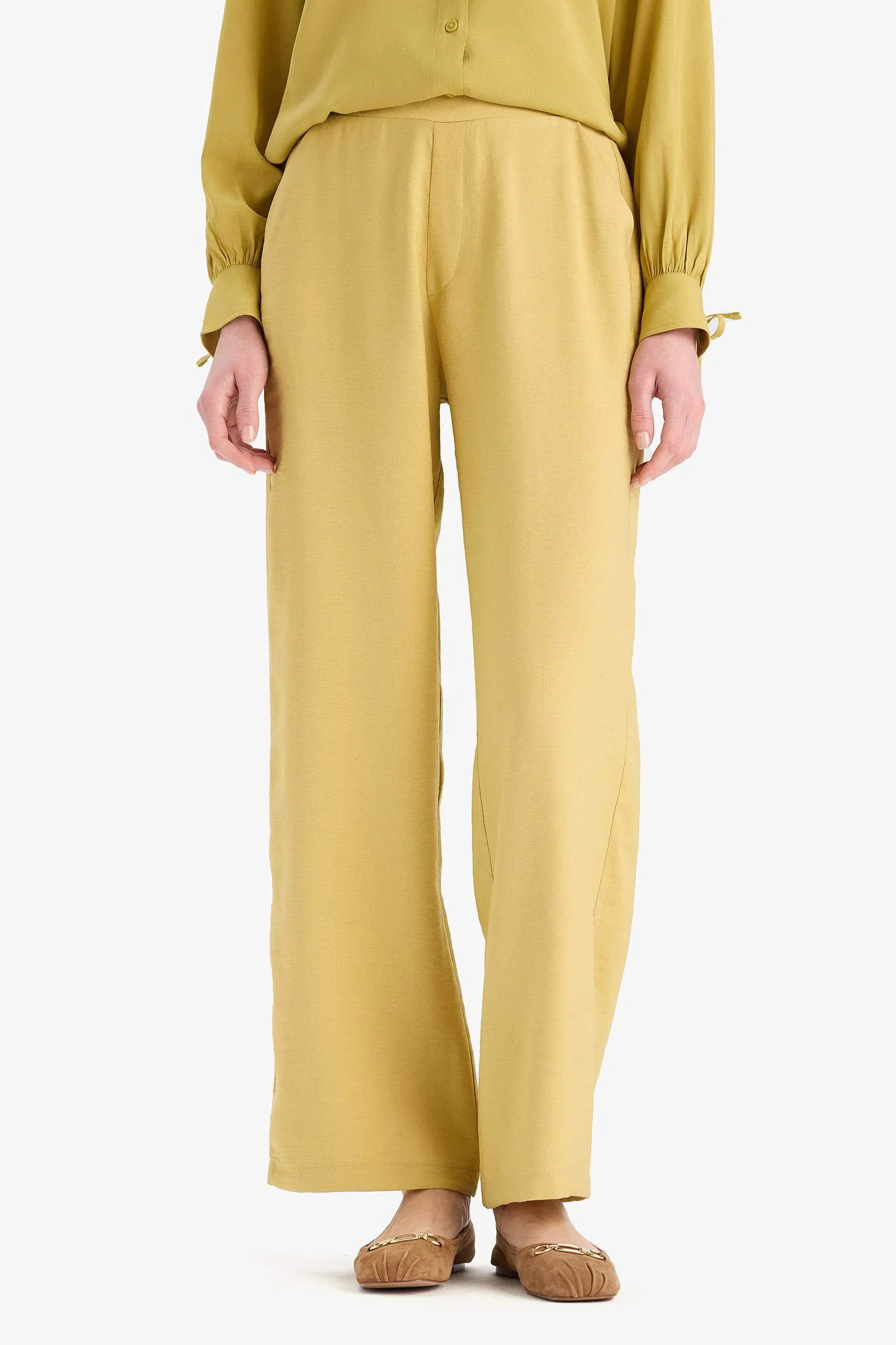 Wide Leg Basic Trousers