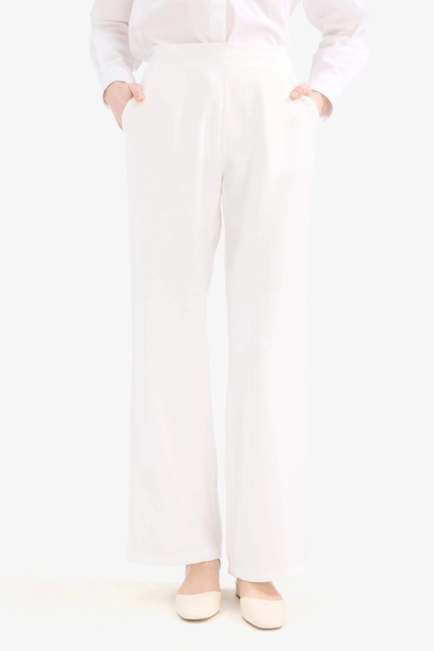 Wide Leg Basic Trousers