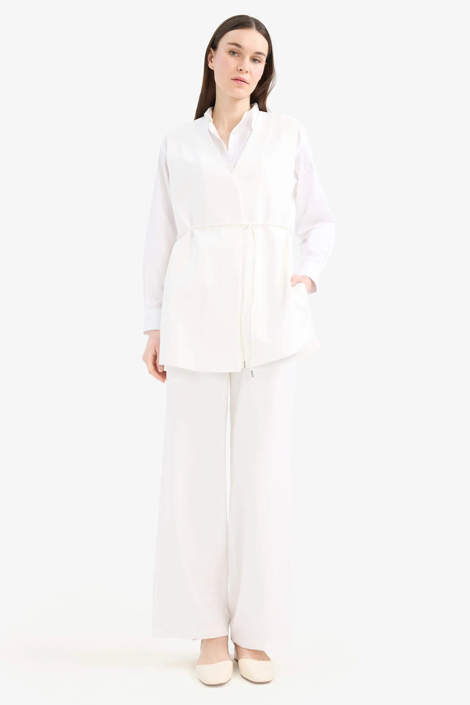 Wide Leg Basic Trousers
