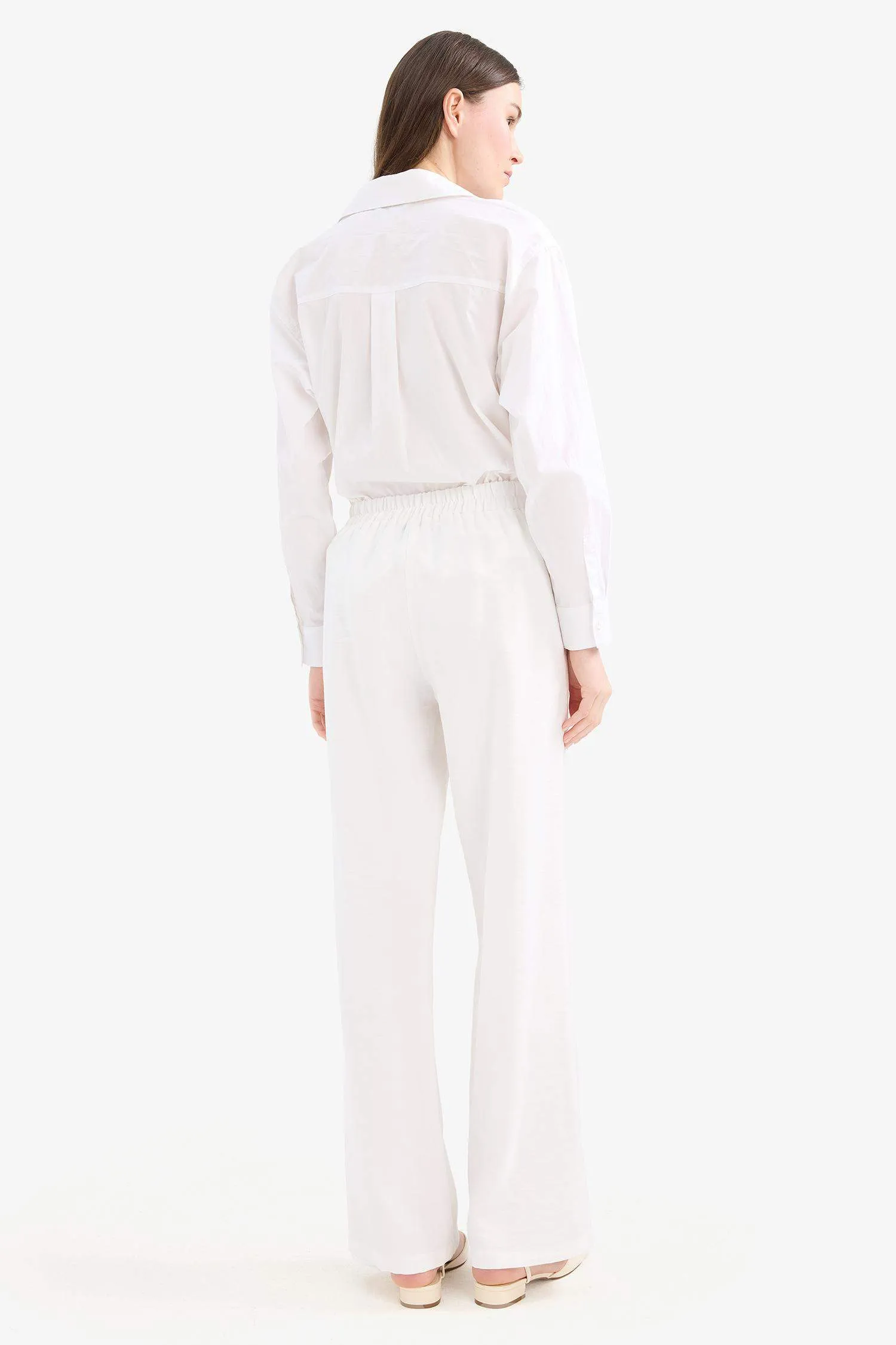 Wide Leg Basic Trousers
