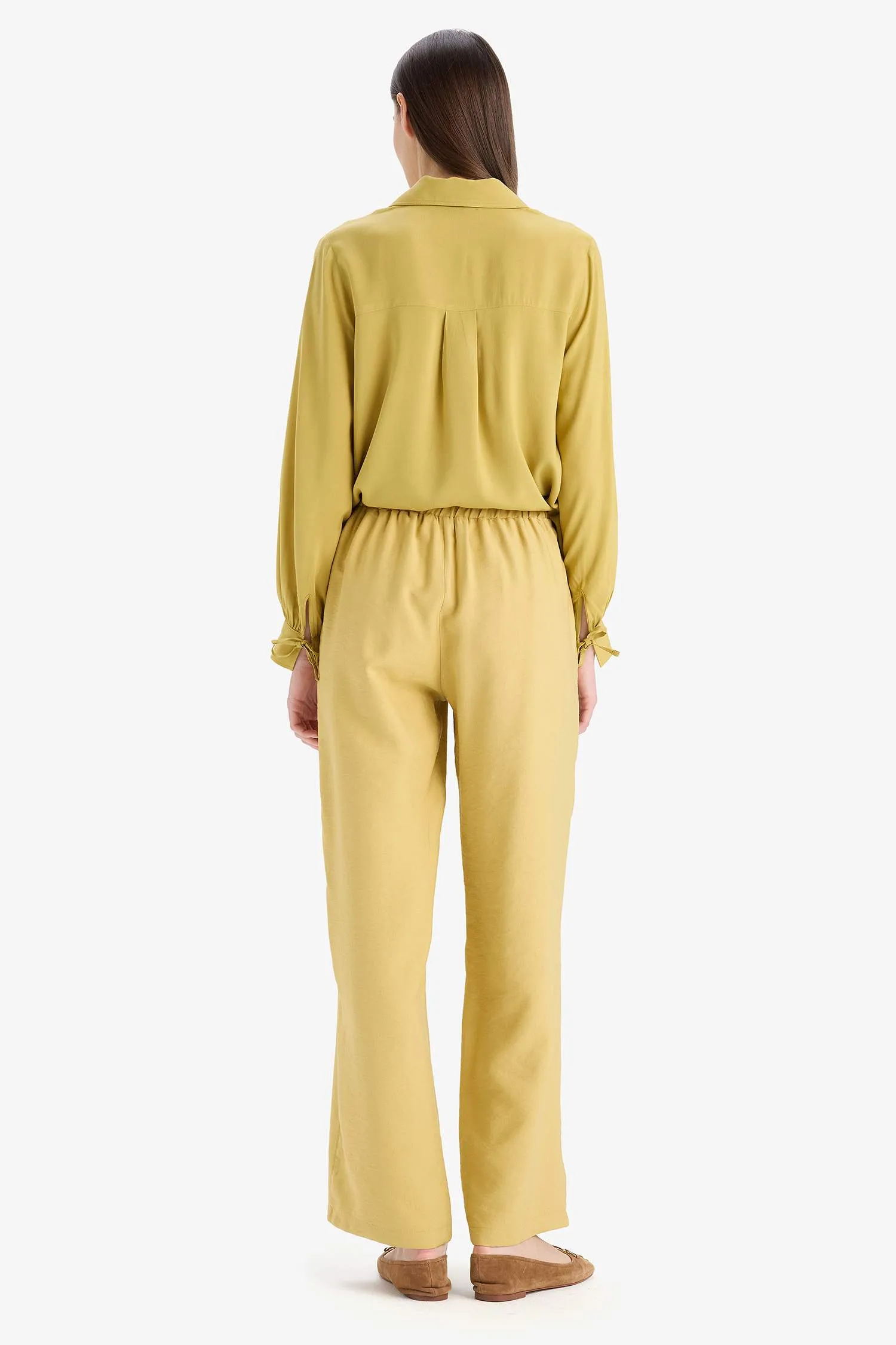 Wide Leg Basic Trousers