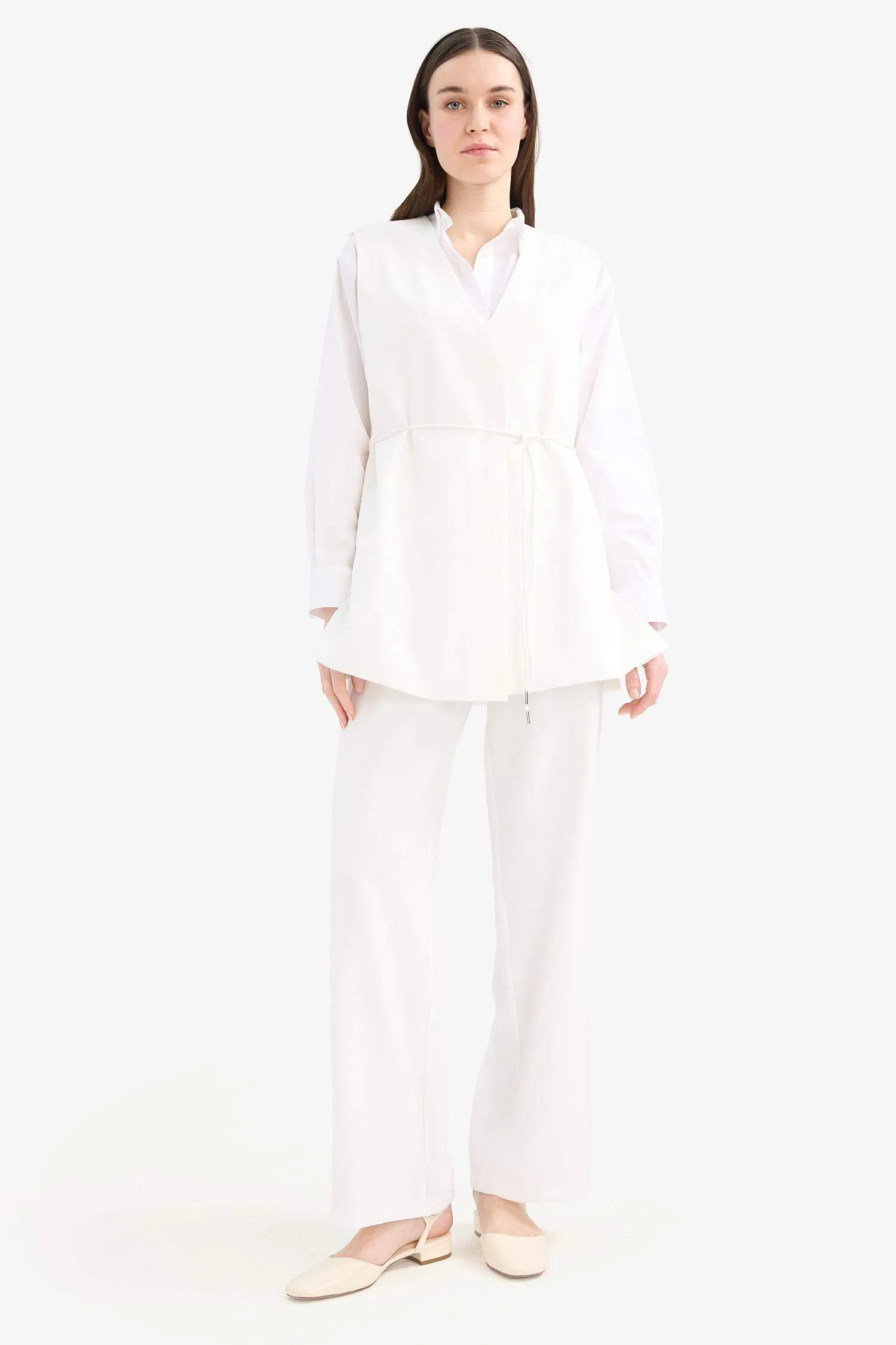 Wide Leg Basic Trousers