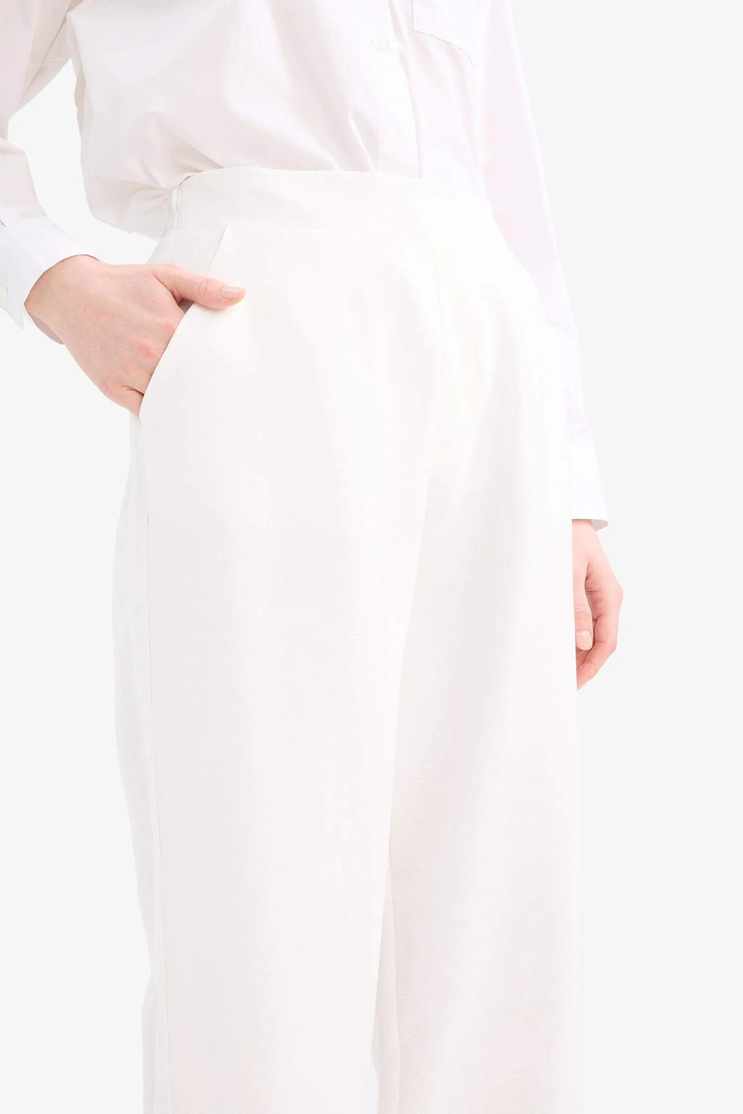 Wide Leg Basic Trousers