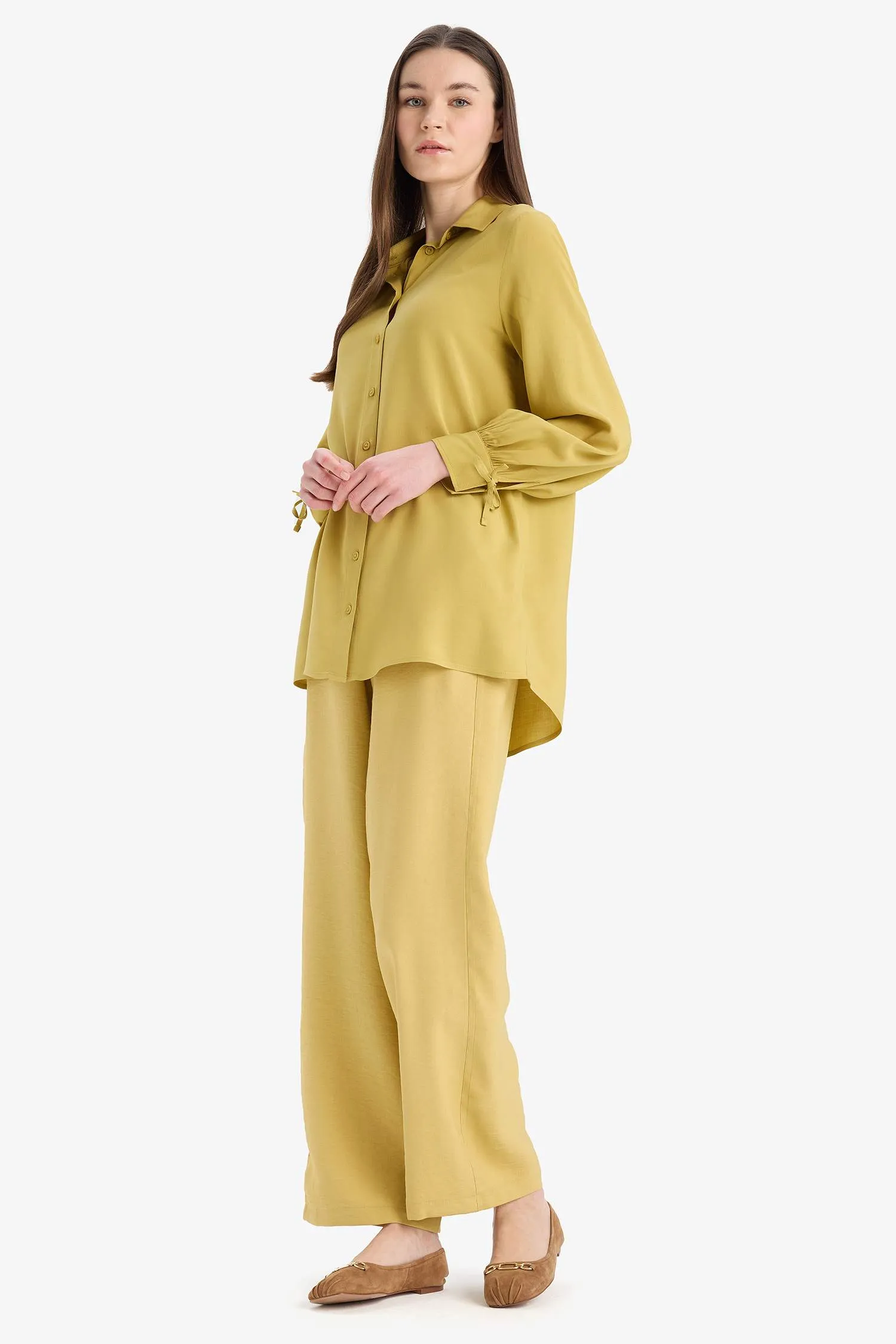Wide Leg Basic Trousers