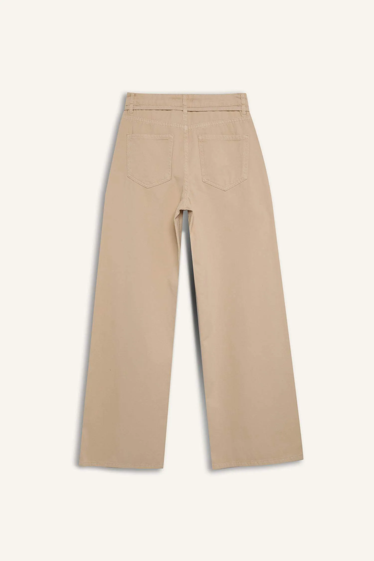 Wide Leg High Waist Gabardine Trousers