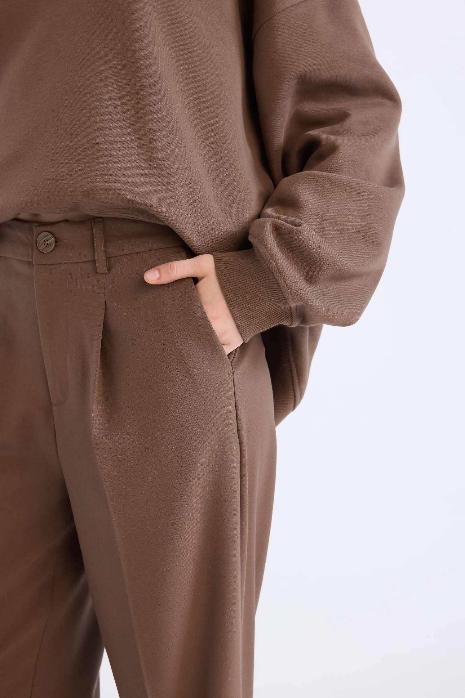 Wide Leg High Waist Standard Length Basic Classic Trousers