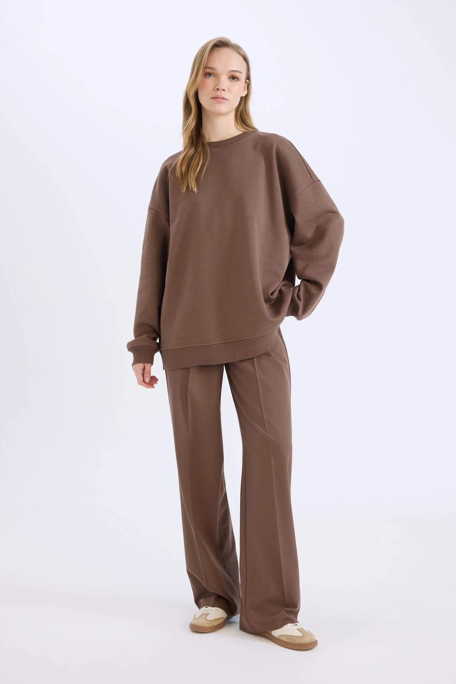 Wide Leg High Waist Standard Length Basic Classic Trousers
